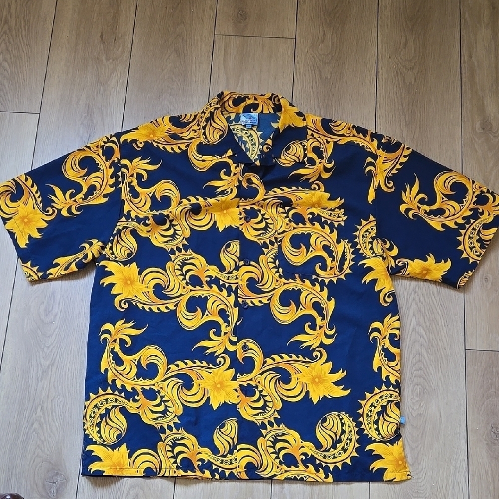 Maui Maui Surf Company Men's Short Sleeve Hawaiian Button Down Shirt Size L